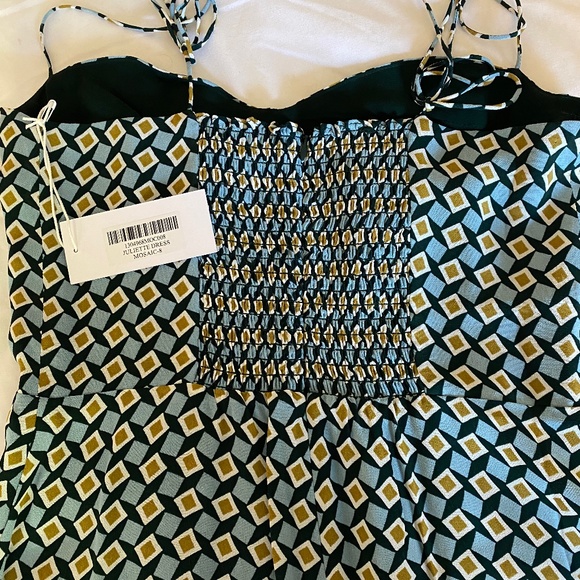 Reformation Green and Cream Midi Dress - Picture 3 of 4